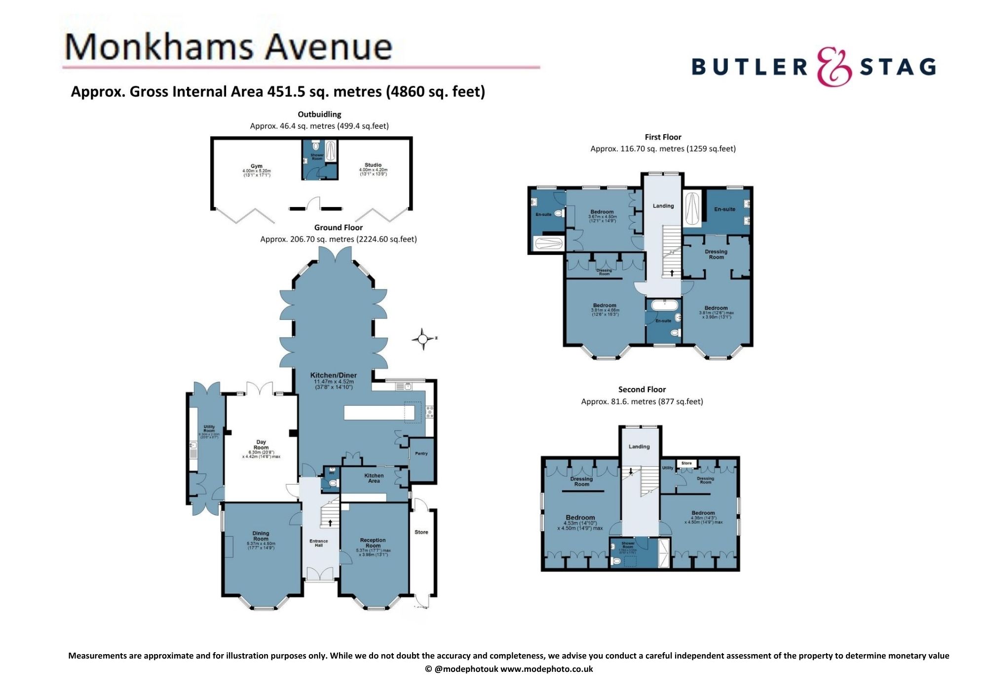 Floor plan, 5 bedroom detached house for sale, Monkhams Avenue, London, IG8