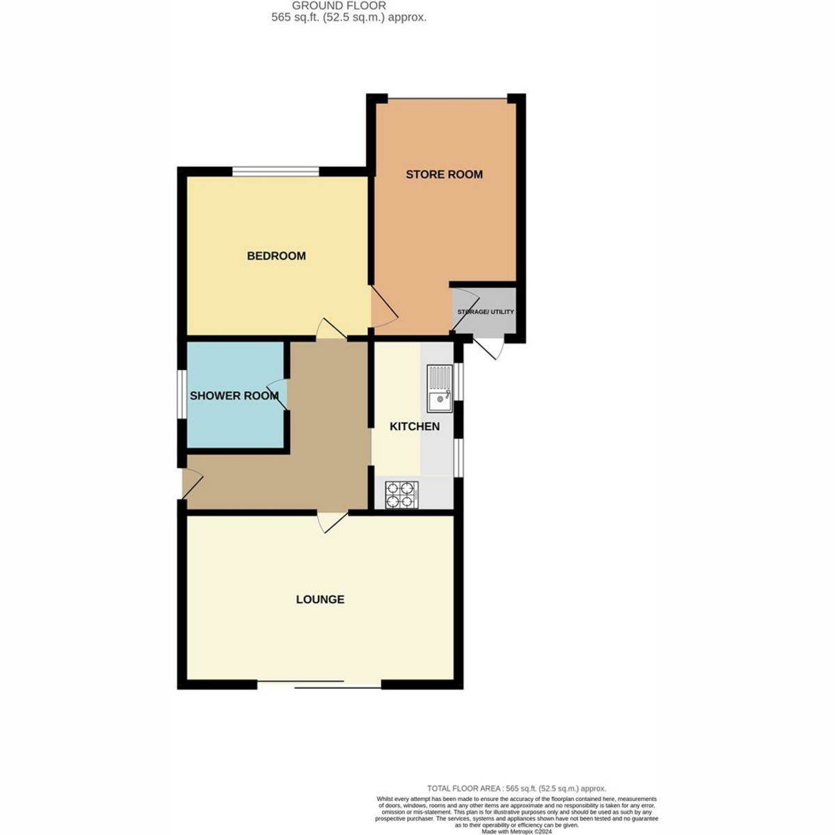 Floor plan, 1 bedroom for sale, Beach Road, Canvey Island, SS8