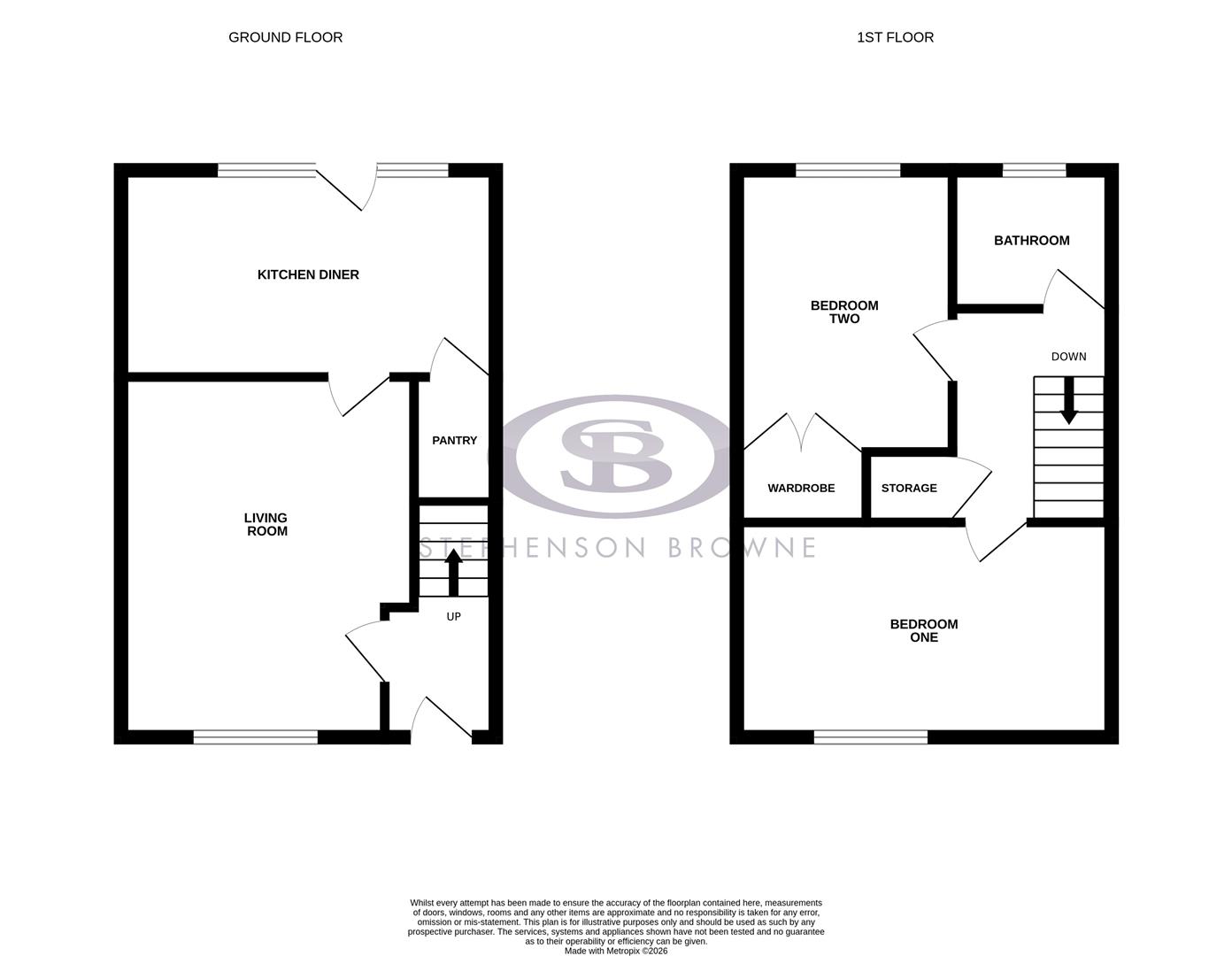 Floor plan, 2 bedroom house for sale, Newfield Street, Sandbach, CW11