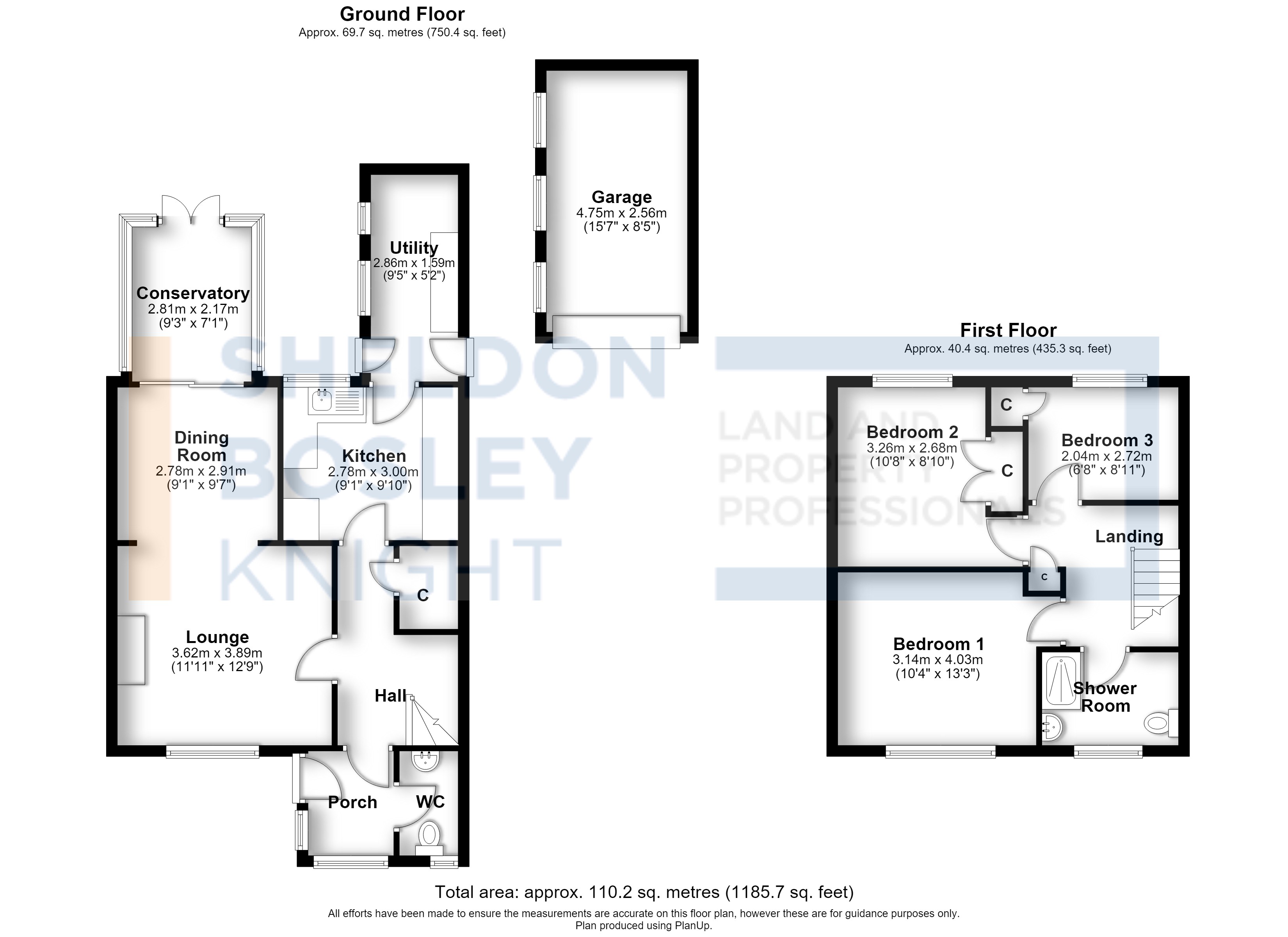 Floorplan, 3 bedroom house for sale, Alexandra Road, Evesham, WR11