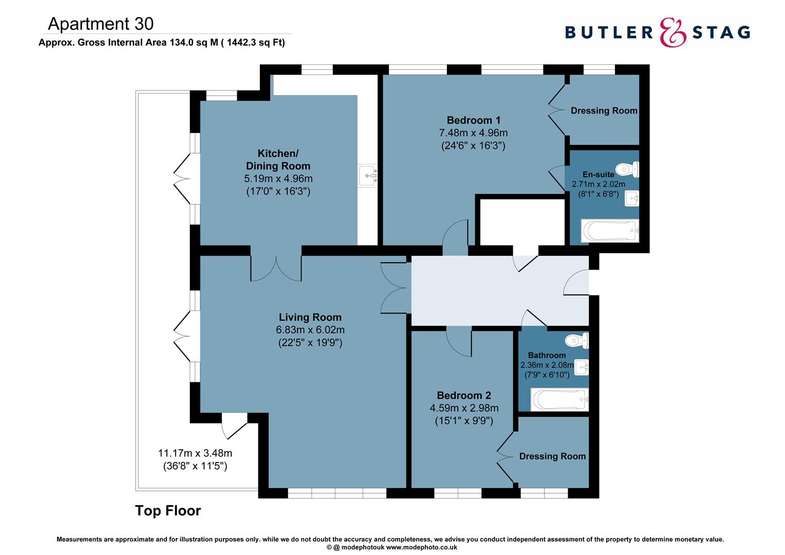 Floor plan, 2 bedroom apartment for sale, Novella House, Chigwell, IG7