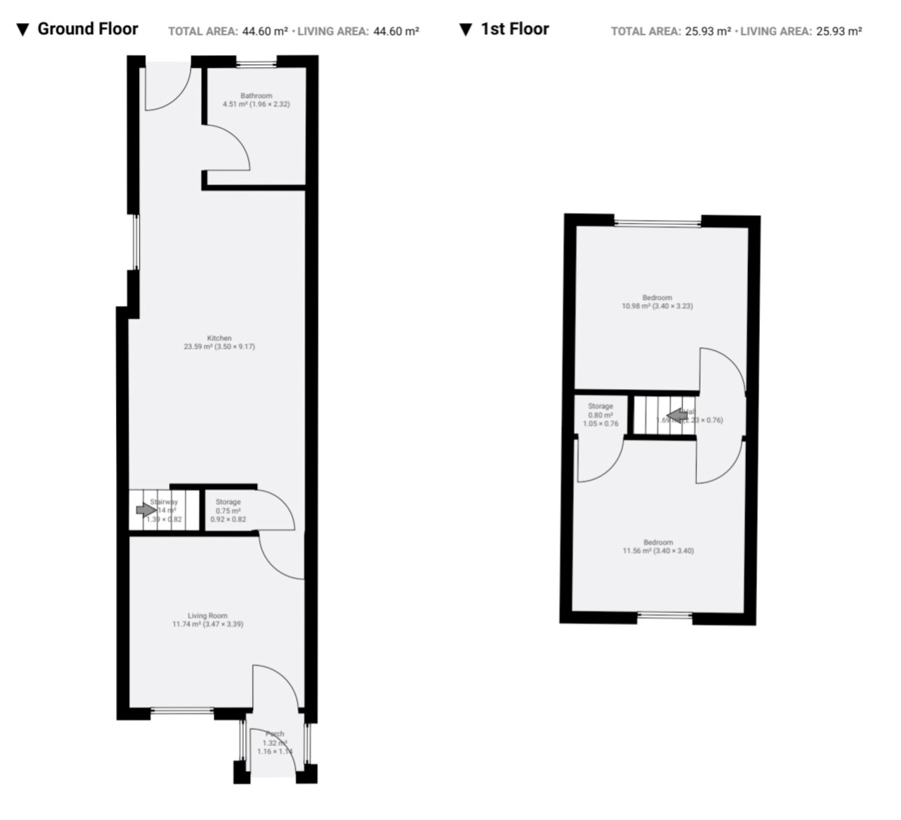 Floor plan, 2 bedroom end of terrace house for sale, Highland Road, Coventry, CV5