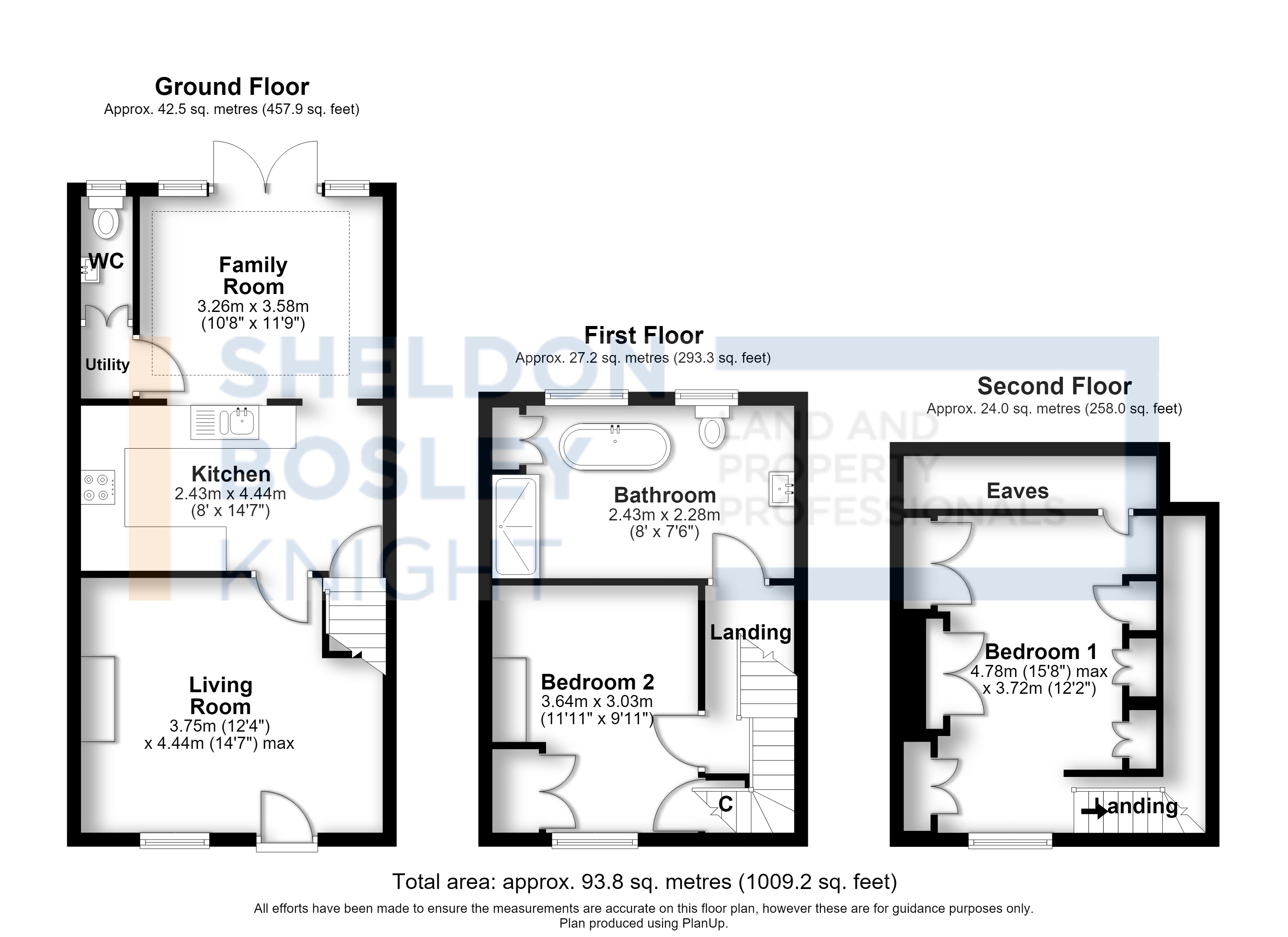Floorplan, 2 bedroom terraced house for sale, Masons Ryde, Pershore, WR10