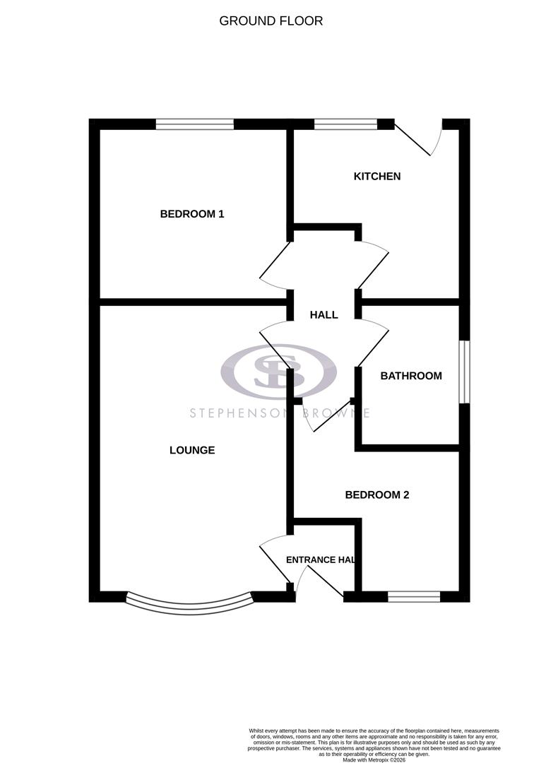 Floor plan, 2 bedroom house for sale, Delves Close, Crewe, CW2