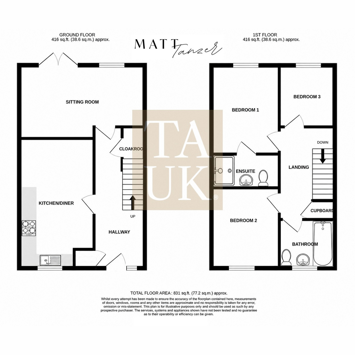 Floor plan, 3 bedroom for sale, Sommerville Way, Bristol, BS30
