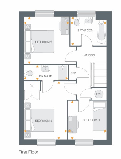 Floorplan, 3 bedroom detached house for sale, Plot 60 (THE DOVE), Coventry, CV4