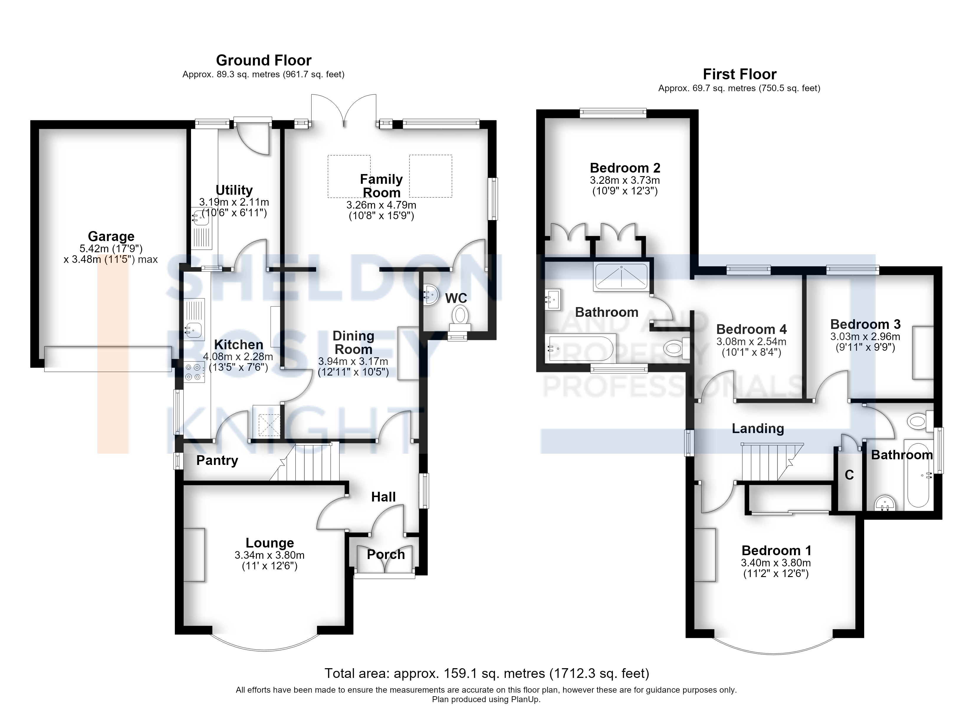 Floorplan, 4 bedroom detached house for sale, Cheltenham Road, Evesham, WR11