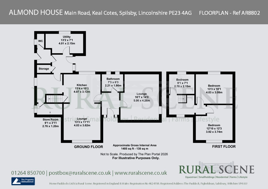 Floorplan, 3 bedroom detached house for sale, Almond House Main Road, Spilsby, PE23