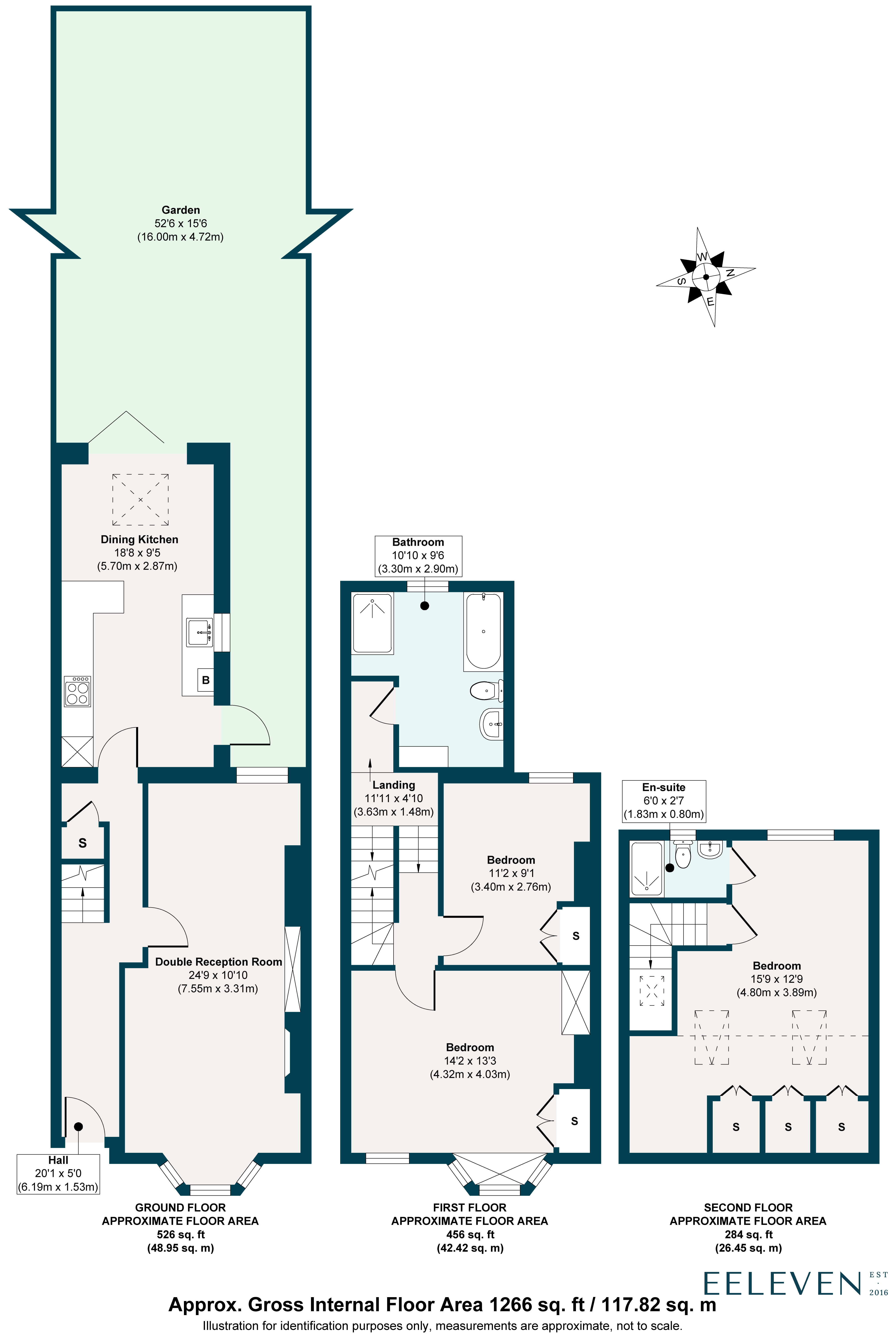 Floor plan, 3 bedroom terraced house for sale, Newport Road, London, E10