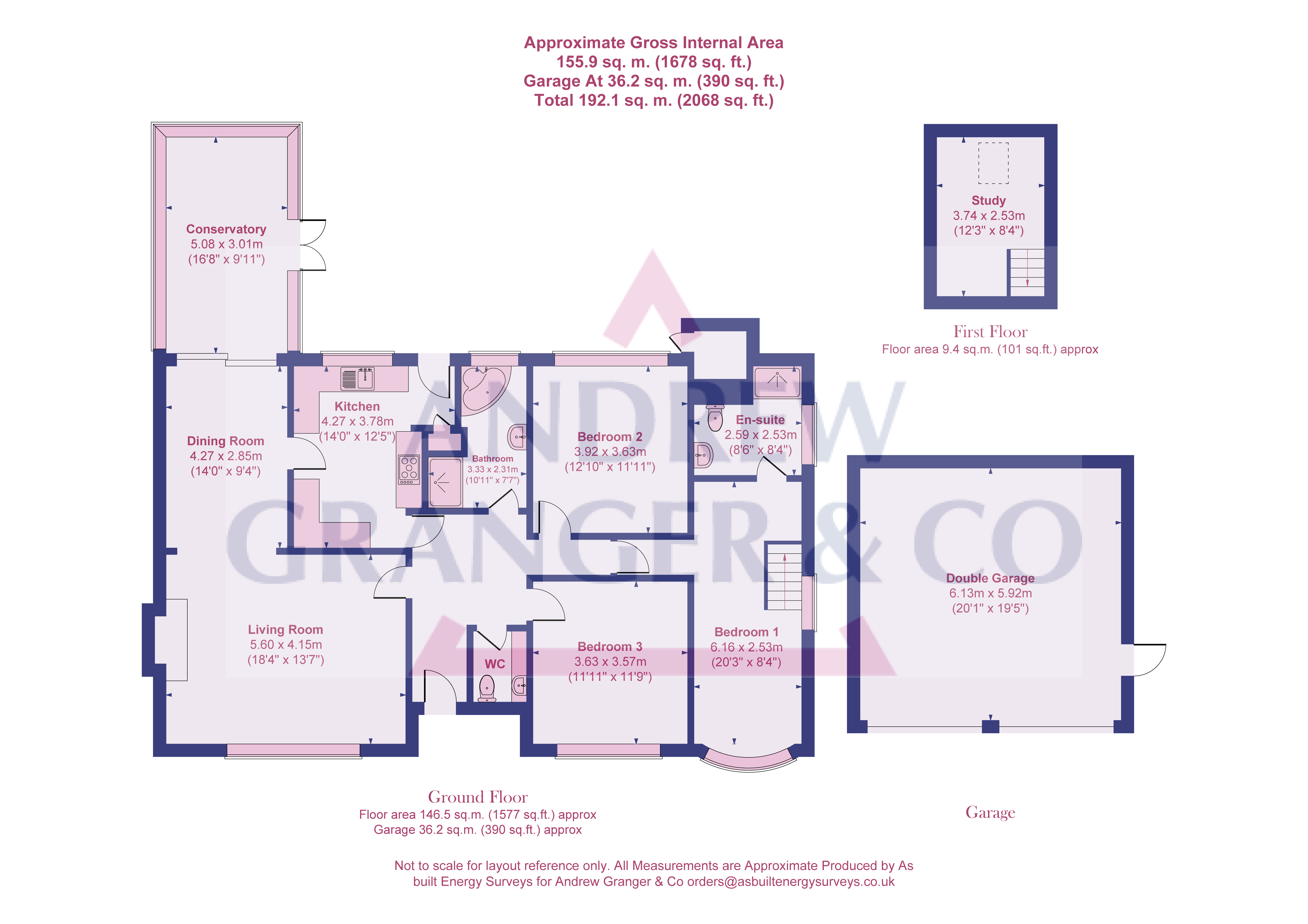 Floorplan, 3 bedroom detached bungalow for sale, Blaby Road, Leicester, LE19
