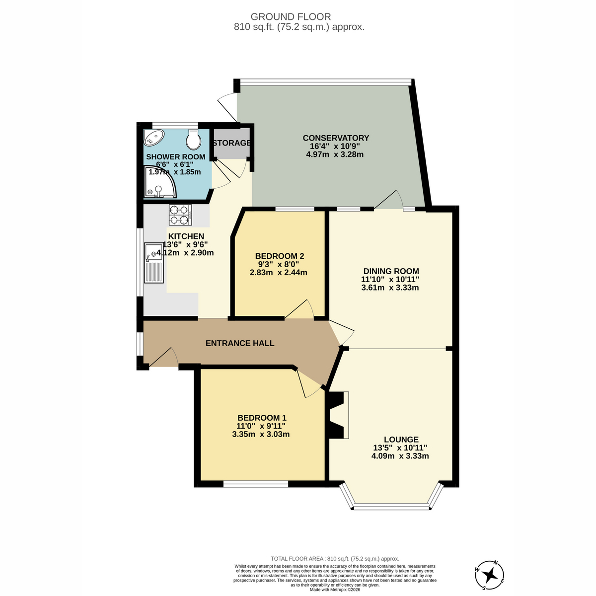 Floor plan, 2 bedroom for sale, Leabank Old Maidstone Road, Sittingbourne, ME9