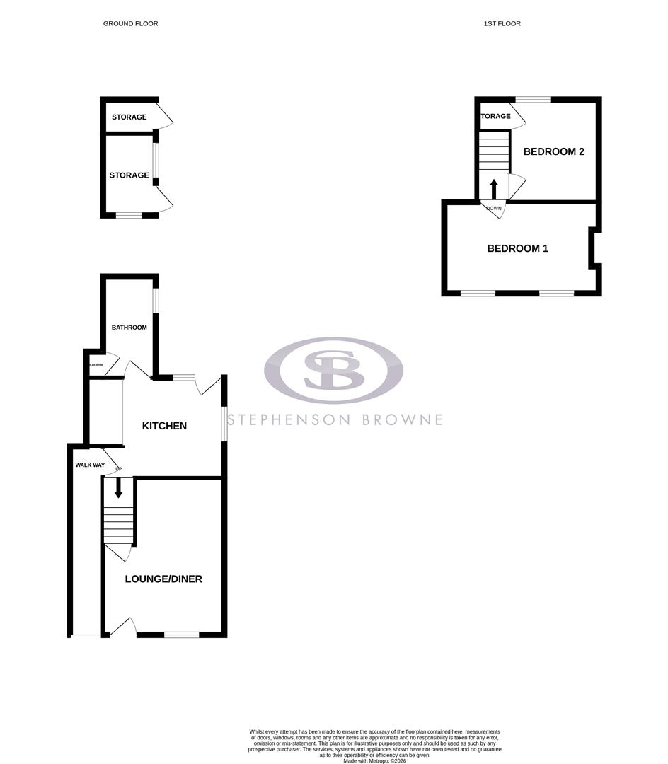 Floor plan, 2 bedroom house for sale, Cemetery Road, Newcastle, ST5