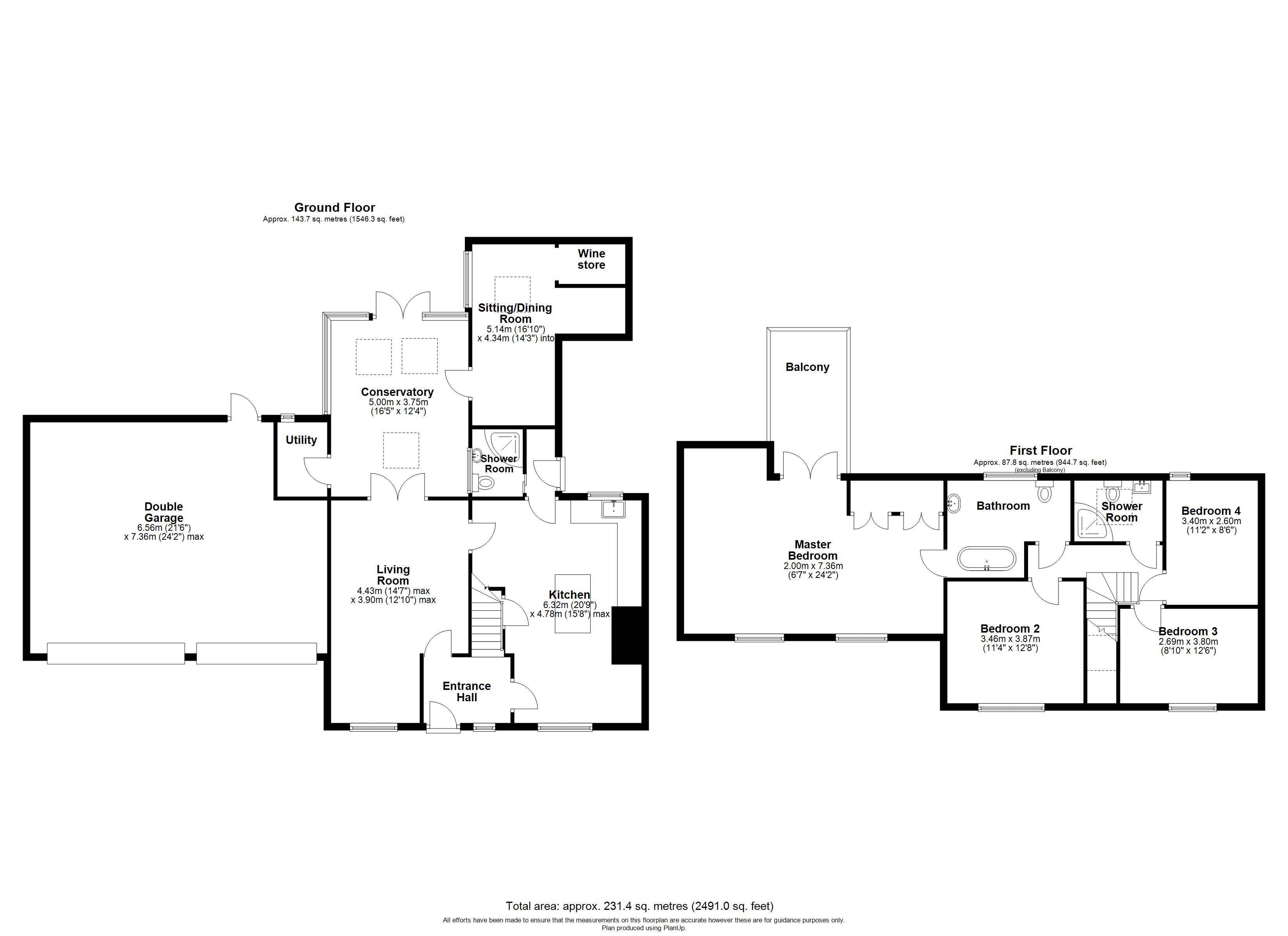 Floorplan, 4 bedroom house for sale, Hill View Bosworth Road, Lutterworth, LE17