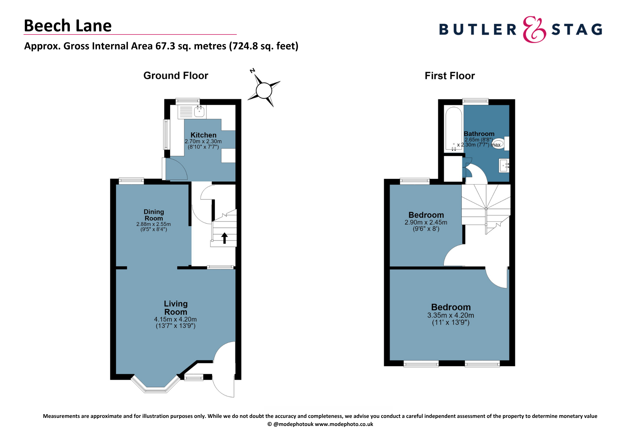 Floor plan, 2 bedroom terraced house for sale, Beech Lane, Buckhurst Hill, IG9