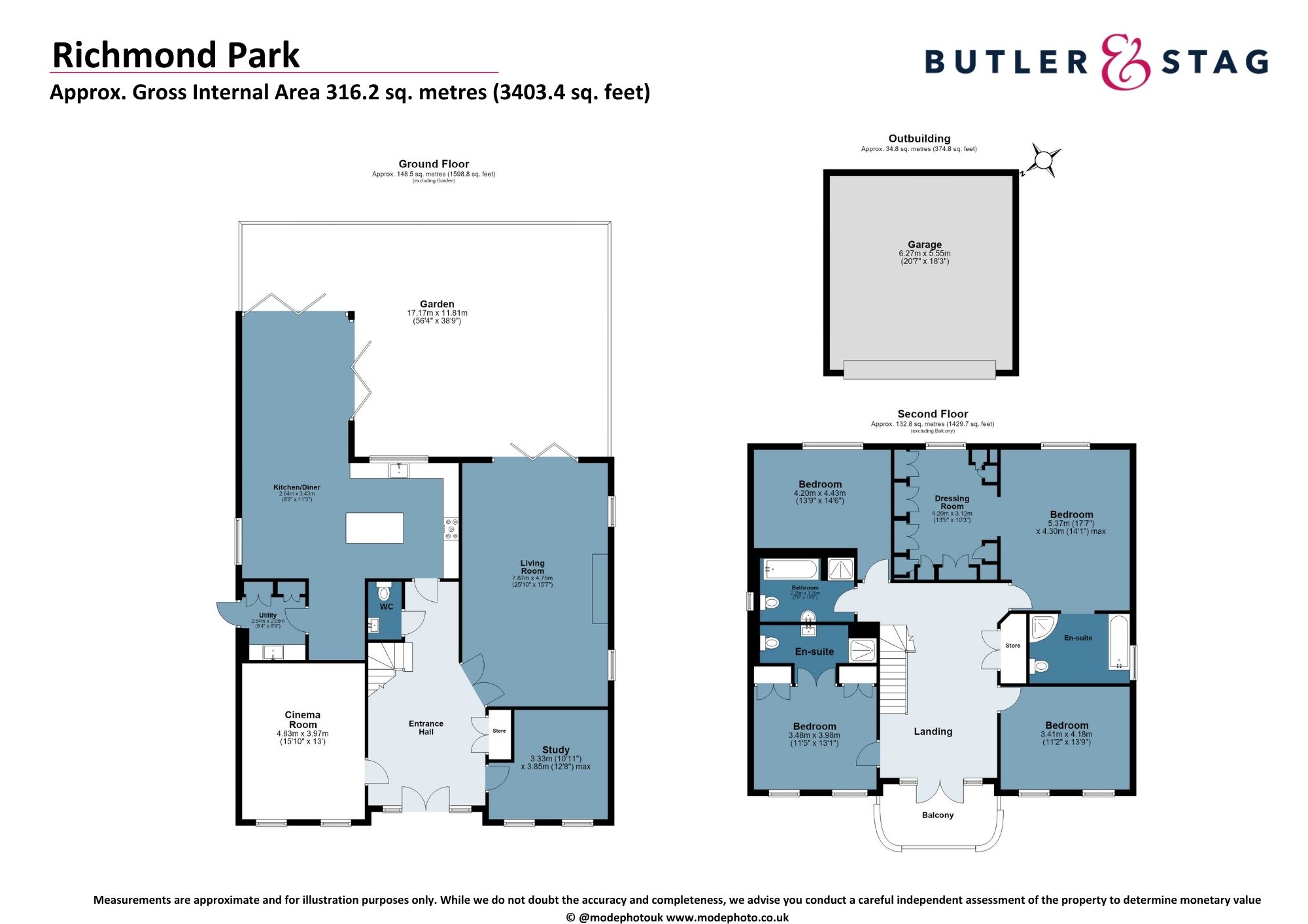 Floor plan, 5 bedroom detached house for sale, Richmond Park, Loughton, IG10