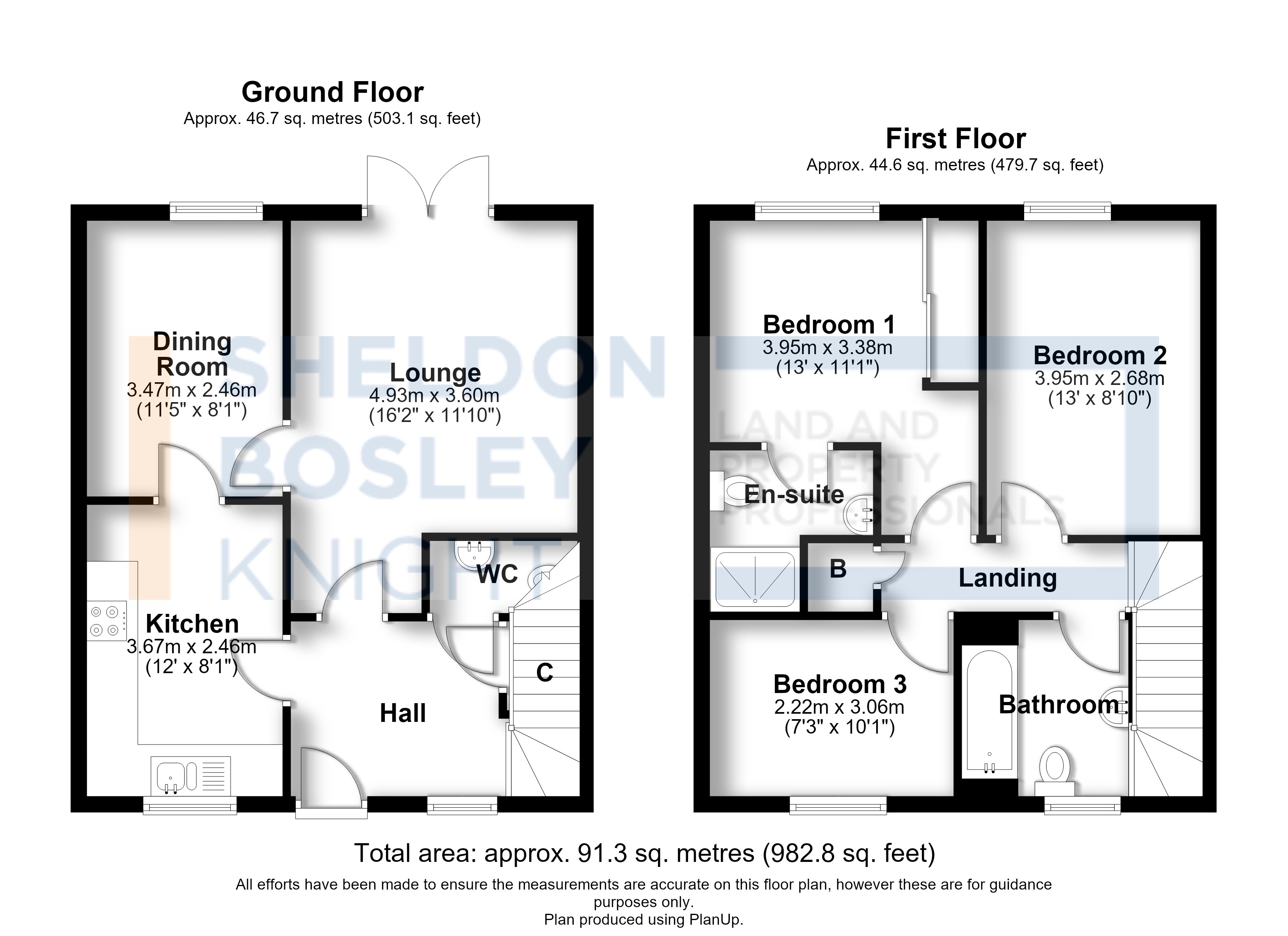 Floorplan, 3 bedroom detached house for sale, Robins Corner, Evesham, WR11