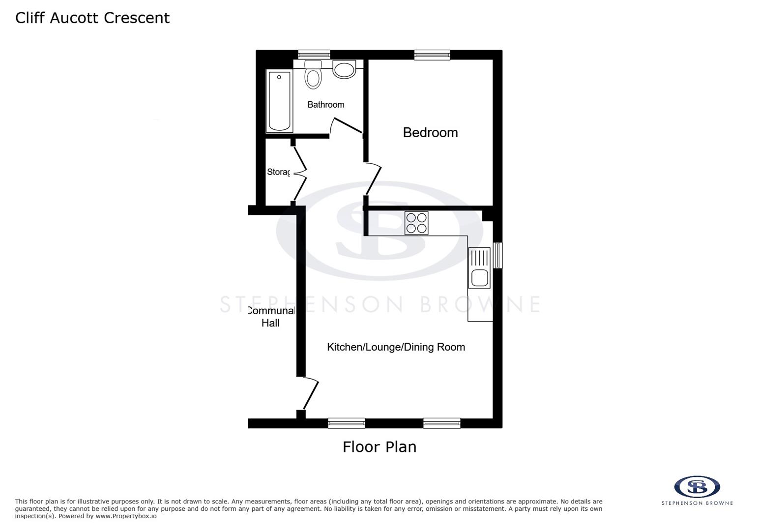 Floor plan, 1 bedroom apartment for sale, Cliff Aucott Crescent, Stoke-On-Trent, ST7
