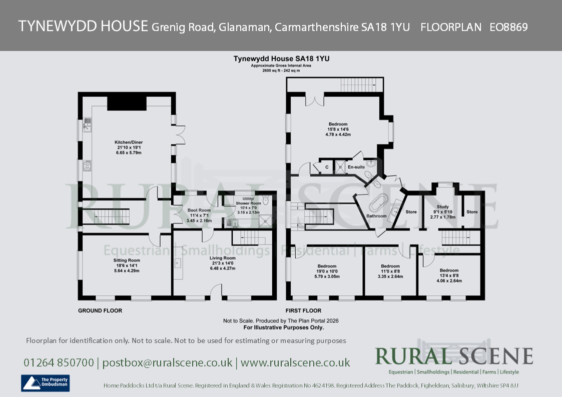 Floorplan, 4 bedroom detached house for sale, Tynewydd House Grenig Road, Ammanford, SA18
