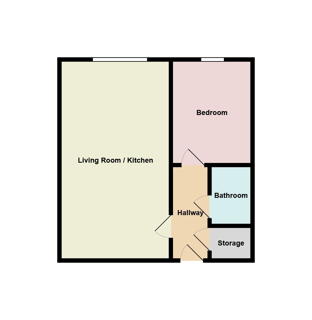 Floor plan, 1 bedroom flat for sale, Wagon Lane, Birmingham, B26