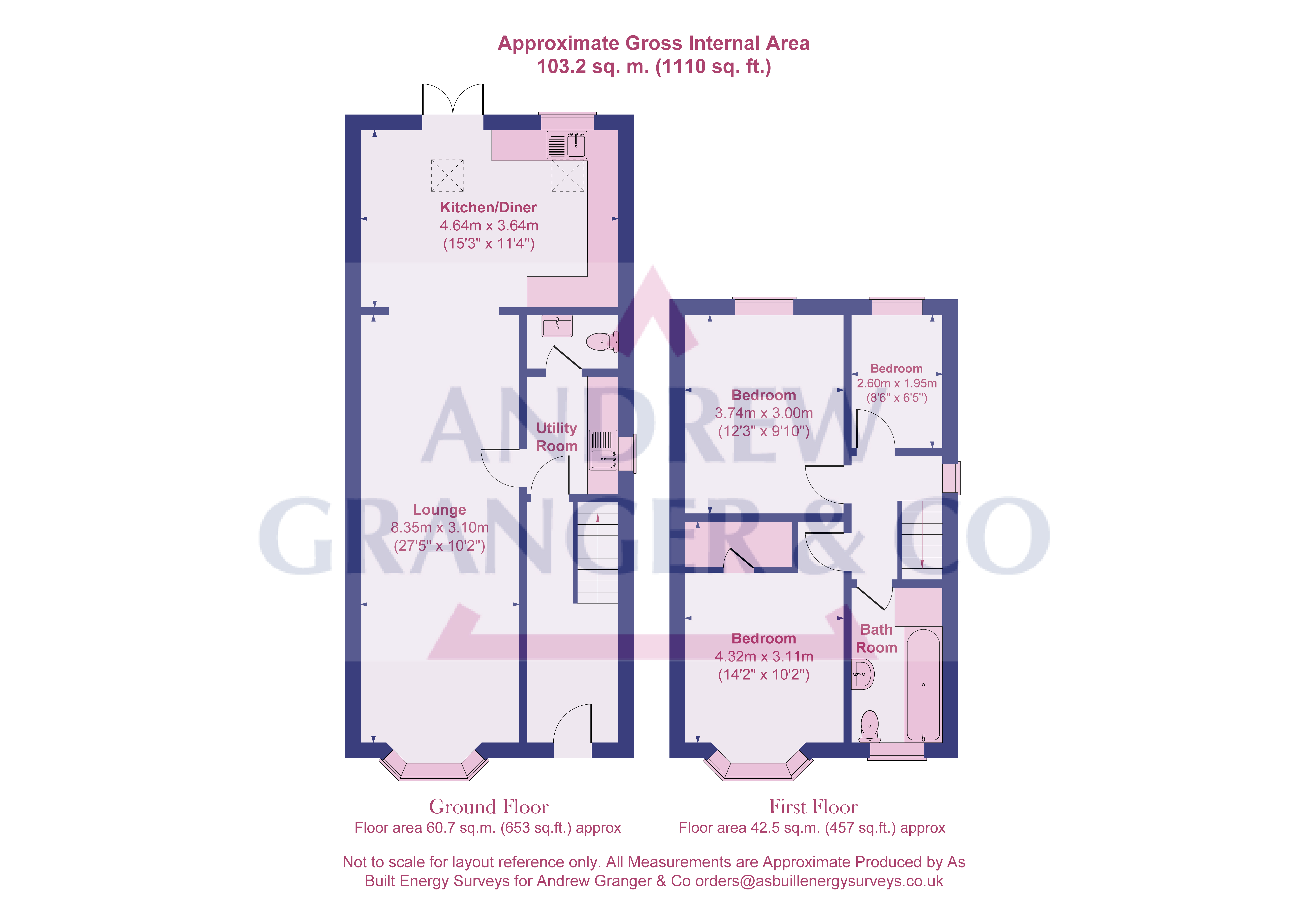 Floorplan, 3 bedroom semi detached house for sale, Woodlands Drive, Loughborough, LE11