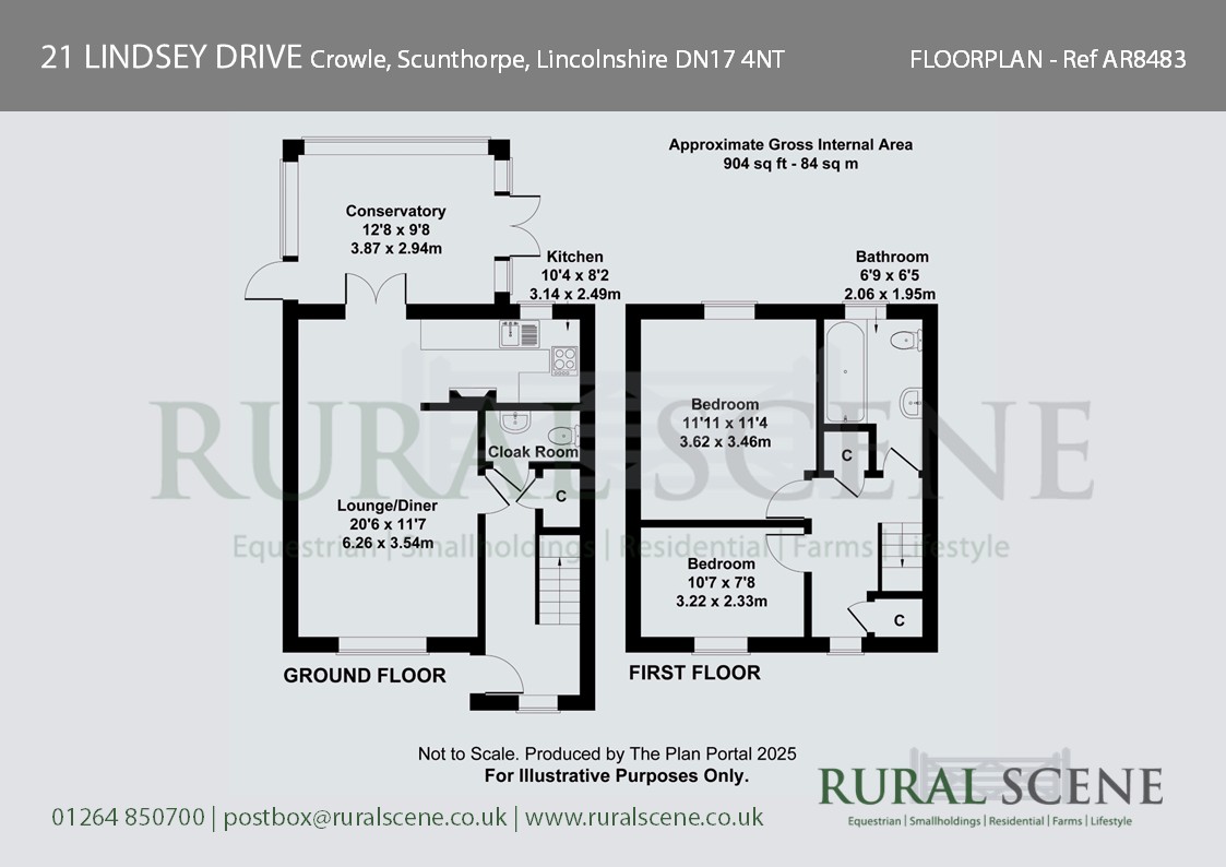 Floorplan, 2 bedroom detached house for sale, Lindsey Drive, Scunthorpe, DN17