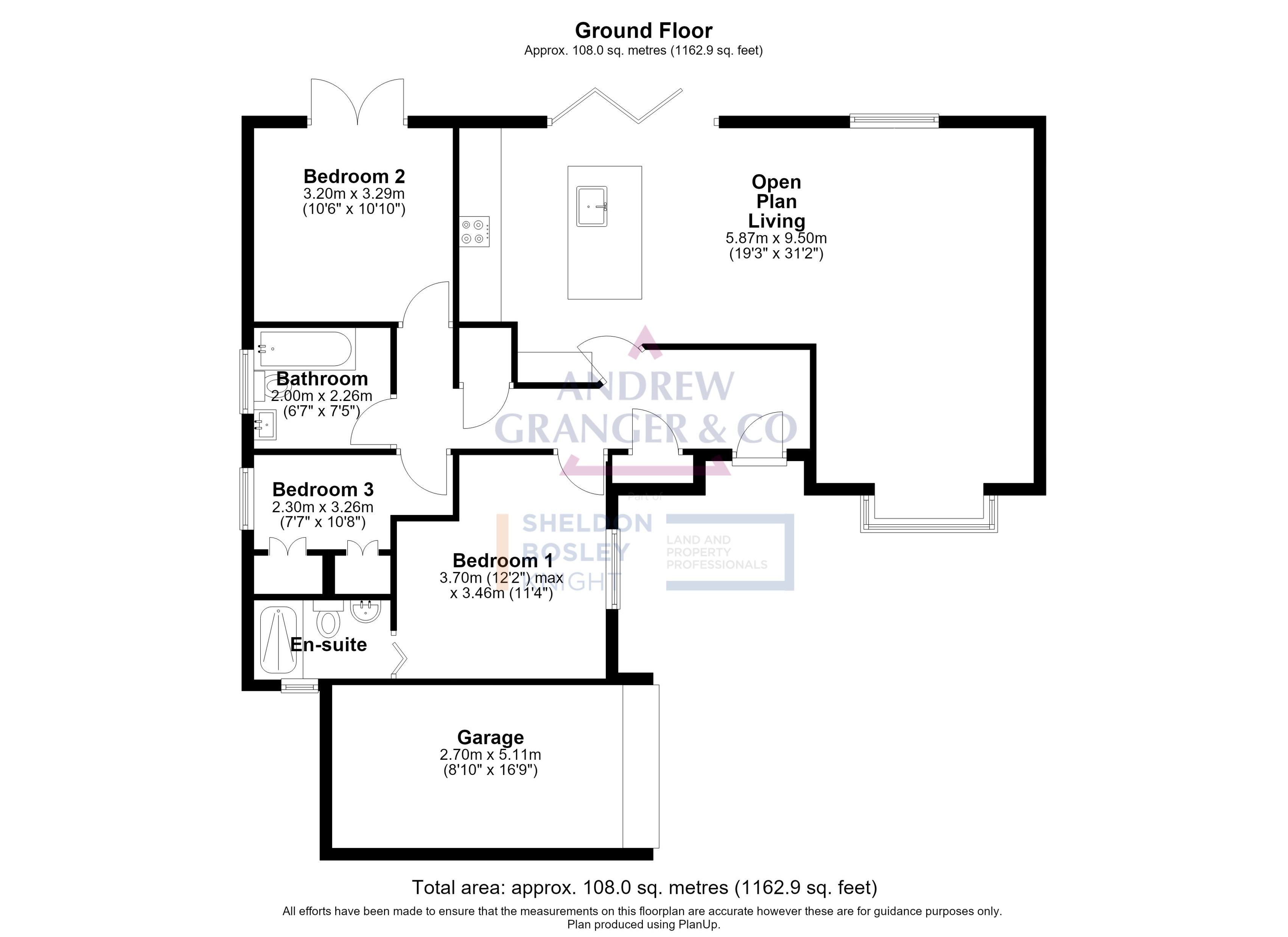 Floor plan, 3 bedroom detached house for sale, Christopher Court, Northampton, NN6