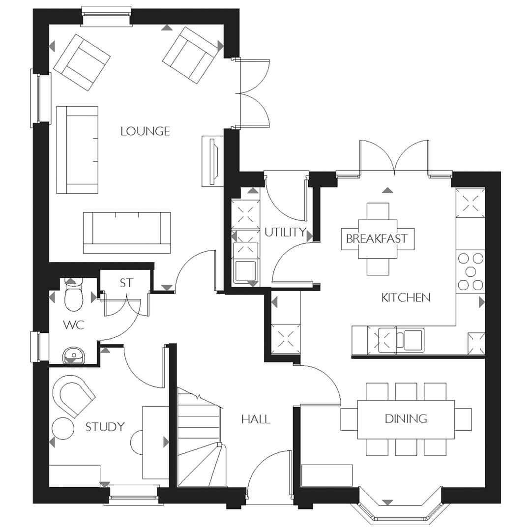 Floorplan, 4 bedroom detached house for sale, Plot 80 (THE AVONDALE), Leicester, LE7