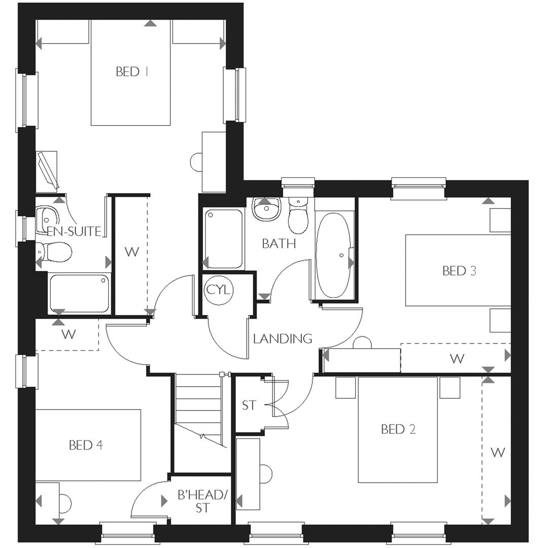 Floorplan, 4 bedroom detached house for sale, Plot 80 (THE AVONDALE), Leicester, LE7