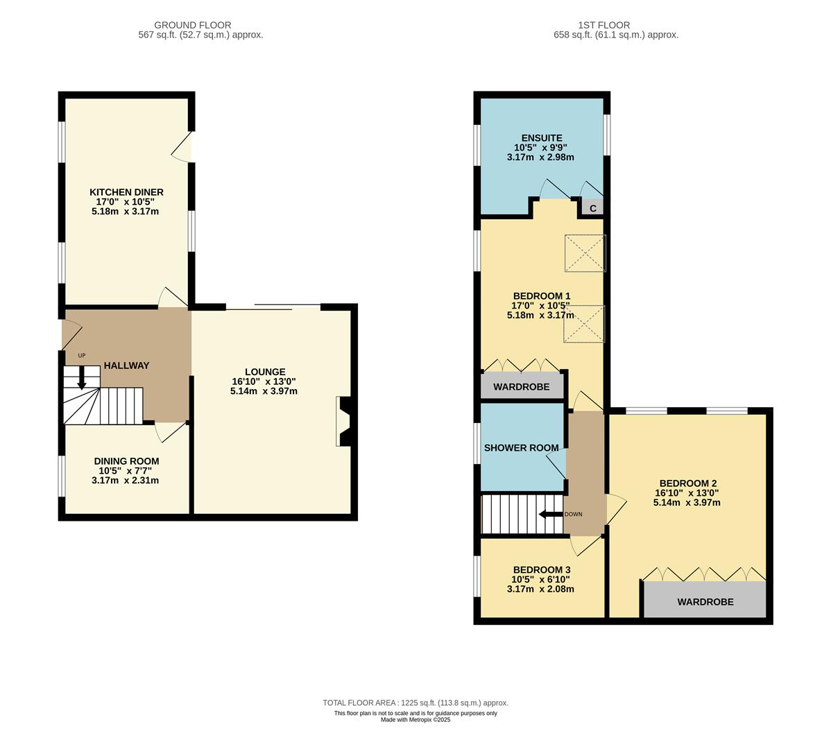 Floorplan, 3 bedroom terraced house for sale, Coach House Carters Lane, Stratford-Upon-Avon, CV37