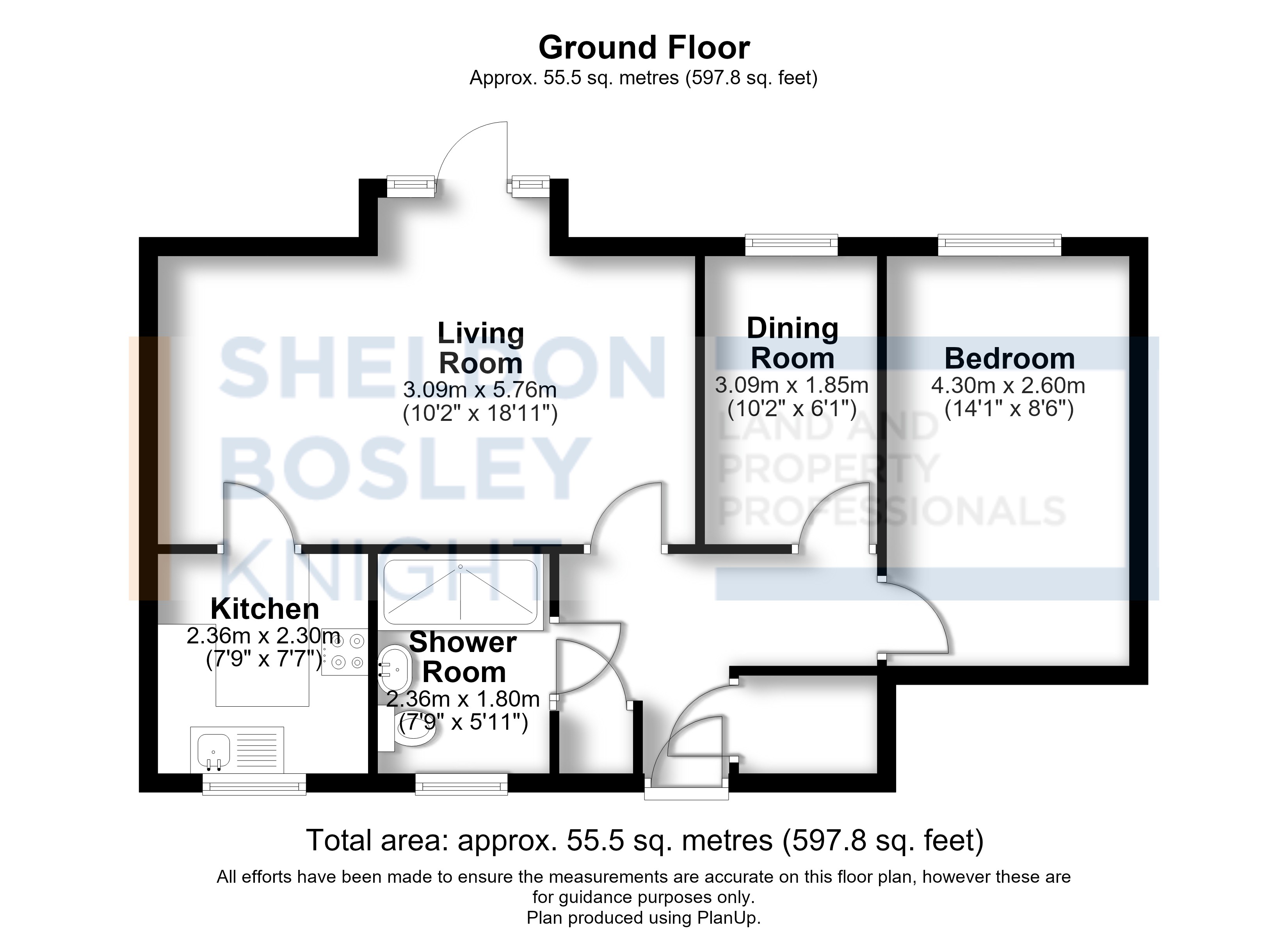 Floorplan, 2 bedroom flat for sale, Brentwood Gardens, Coventry, CV3