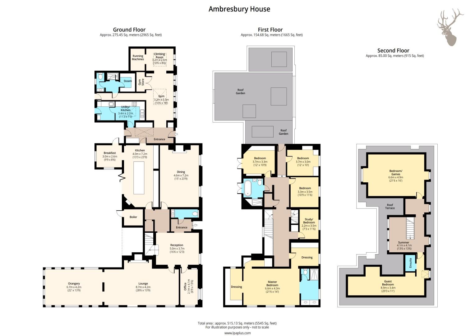 Floor plan, 7 bedroom detached house for sale, Ambresbury House, Epping, CM16