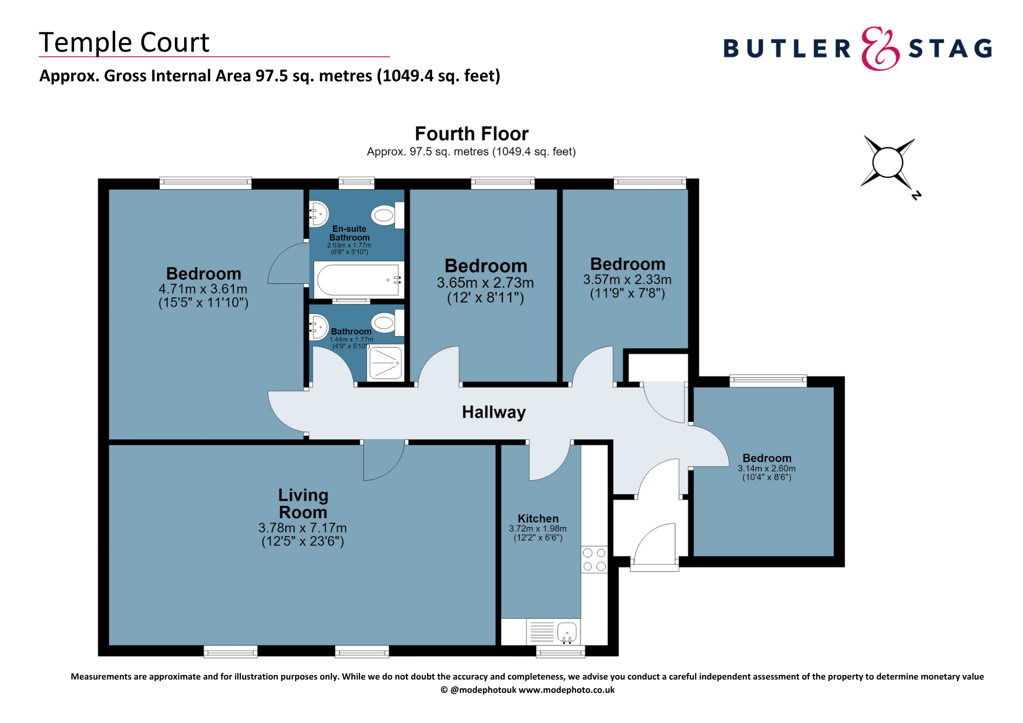 Floor plan, 4 bedroom apartment for sale, Temple Court, London, E1