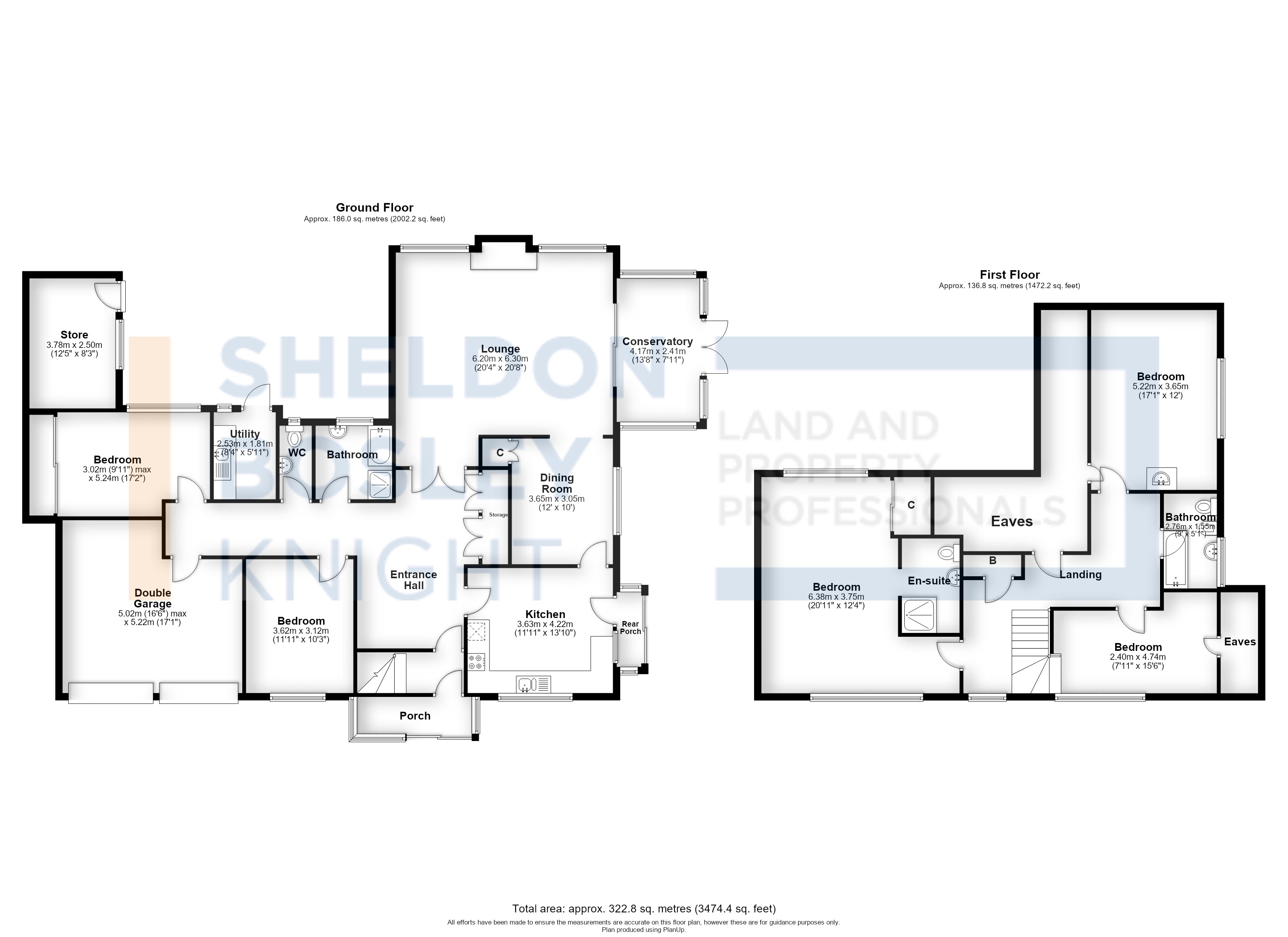 Floorplan, 5 bedroom detached house for sale, Thorn Close Atch Lench Road, Evesham, WR11