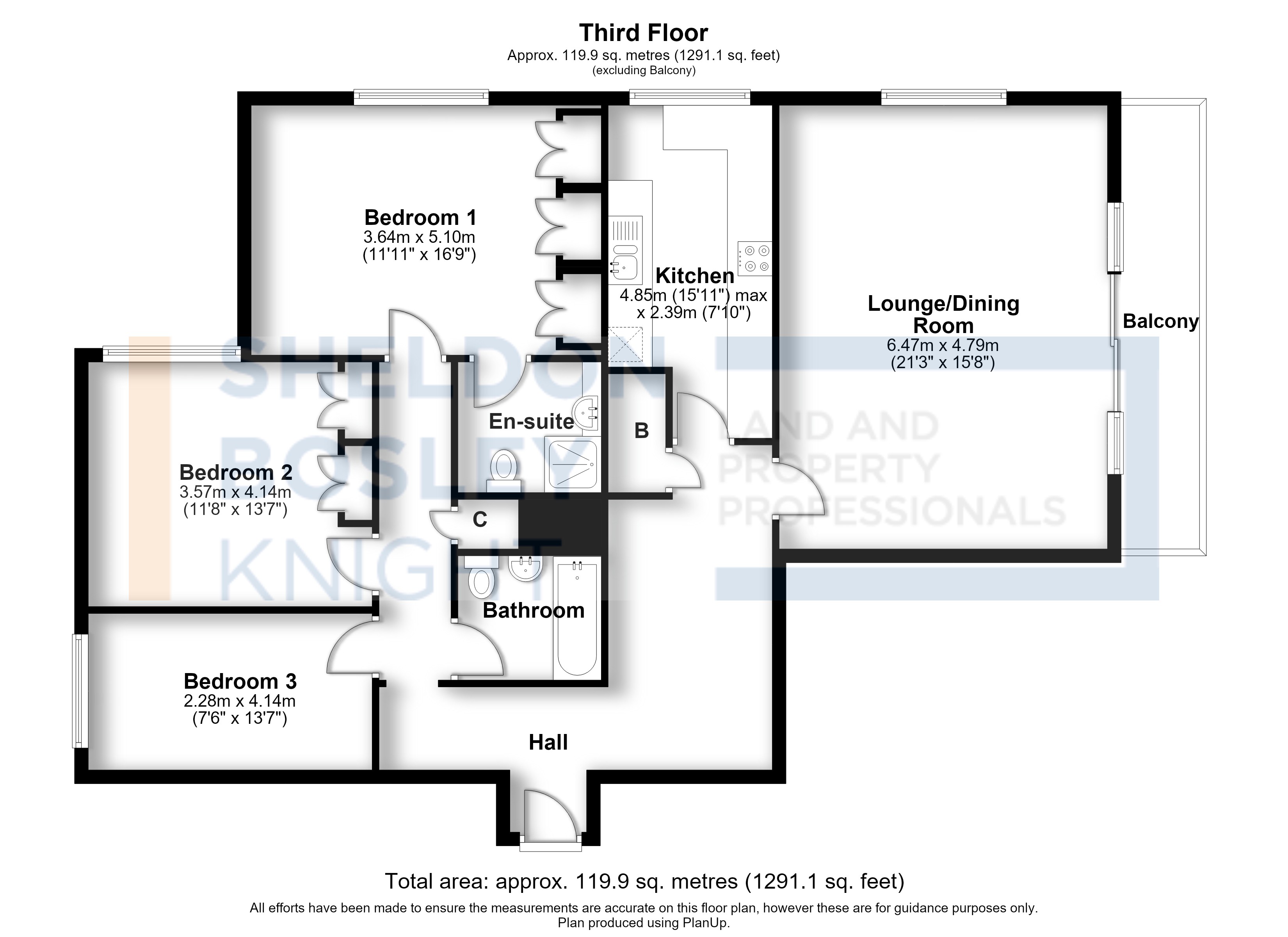 Floorplan, 3 bedroom flat for sale, Lucys Mill Mill Lane, Stratford-Upon-Avon, CV37