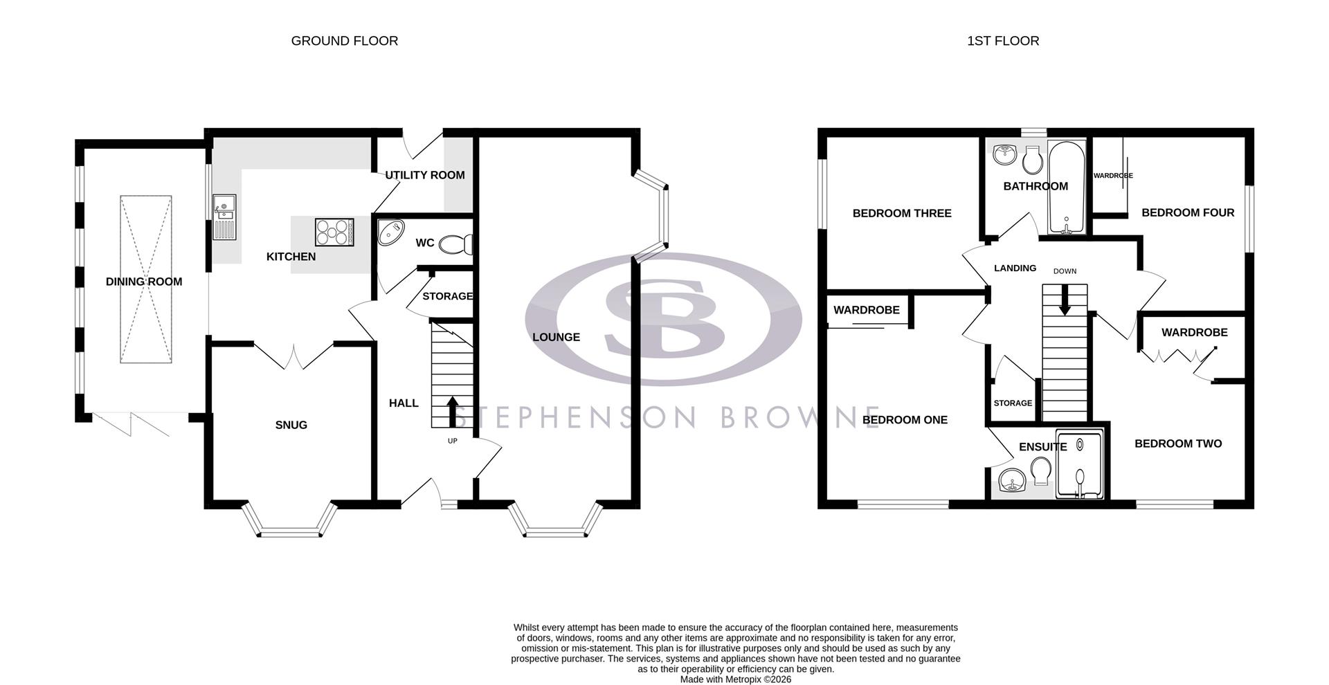 Floor plan, 4 bedroom house for sale, Selbourne Close, Stoke-On-Trent, ST7