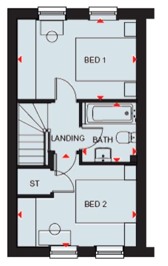 Floorplan, 2 bedroom semi detached house for sale, Plot 11 The Wilford, Loughborough, LE12