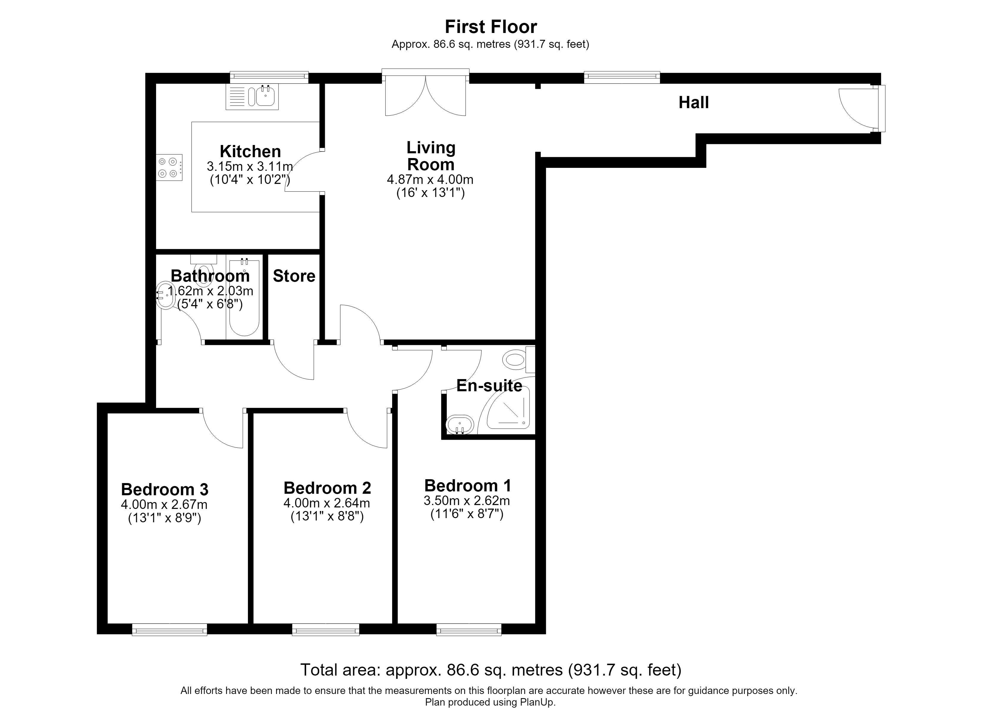 Floorplan, 3 bedroom flat for sale, Macdonald Road, Coventry, CV2