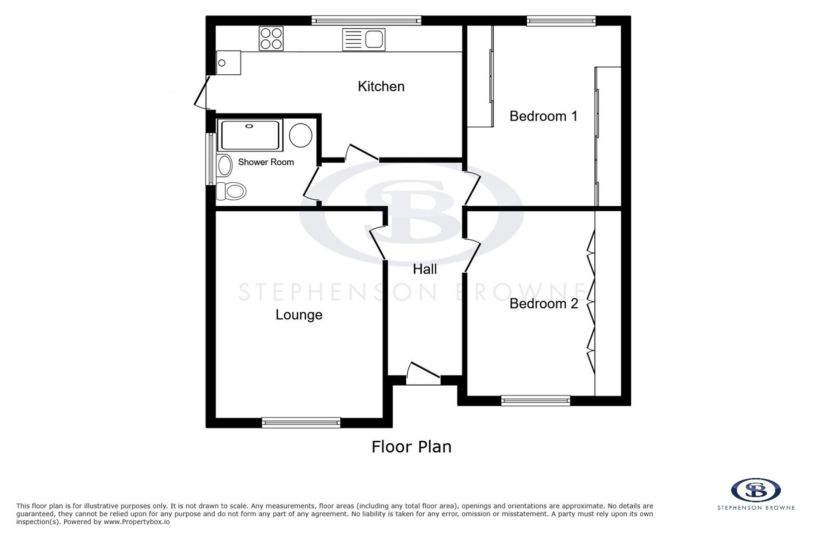 Floor plan, 2 bedroom house for sale, Mow Cop Road, Stoke-On-Trent, ST7