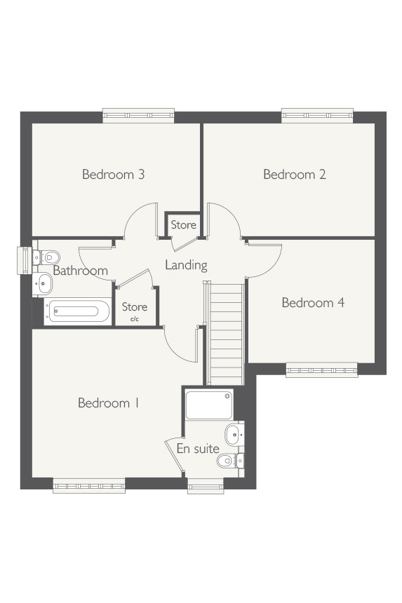 Floorplan, 4 bedroom detached house for sale, Plot 311, Nuneaton, CV11