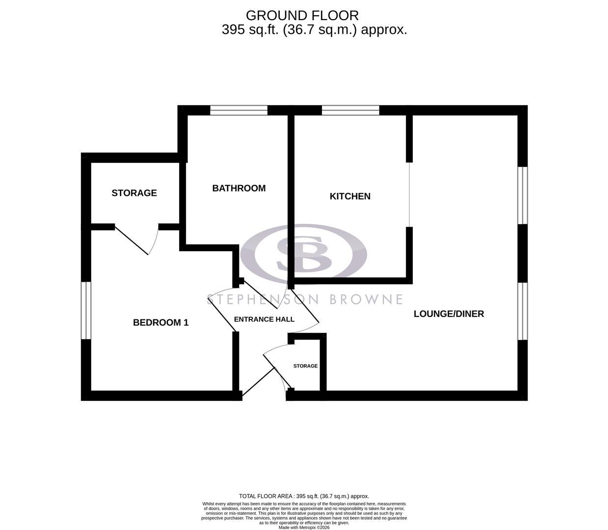 Floor plan, 1 bedroom flat for sale, Archers Walk, Stoke-On-Trent, ST4