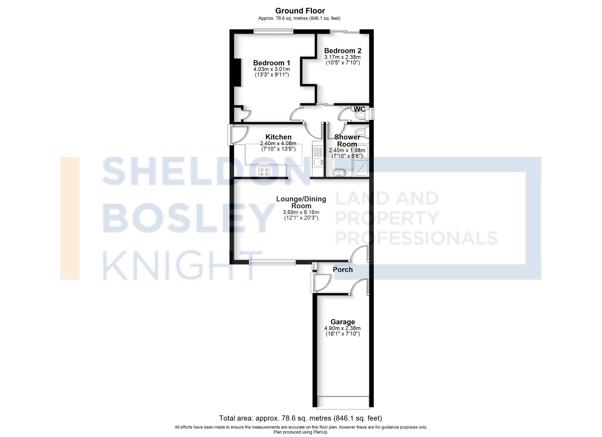 Floorplan, 2 bedroom detached bungalow for sale, Cressage Road, Coventry, CV2