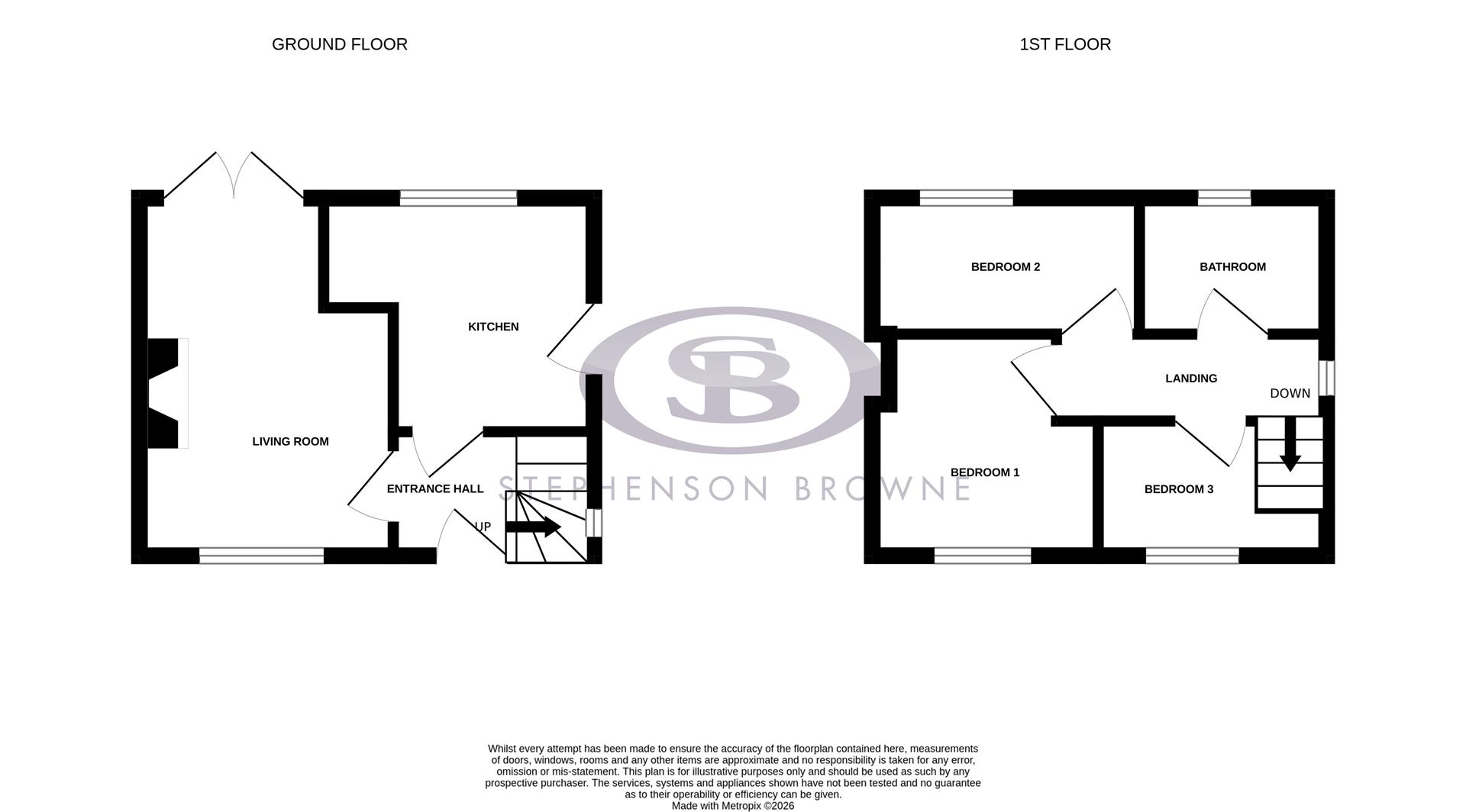 Floor plan, 3 bedroom house for sale, Queen Street, Staffordshire, ST7