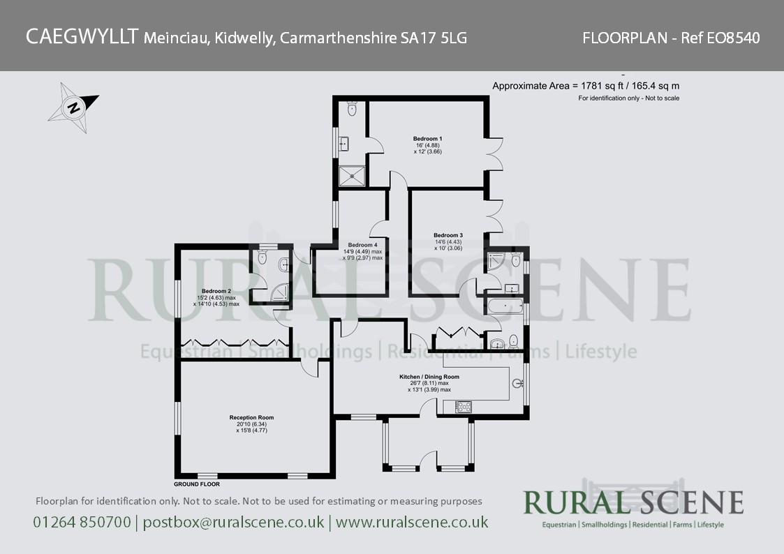 Floorplan, 4 bedroom detached bungalow for sale, Caegwyllt, Kidwelly, SA17