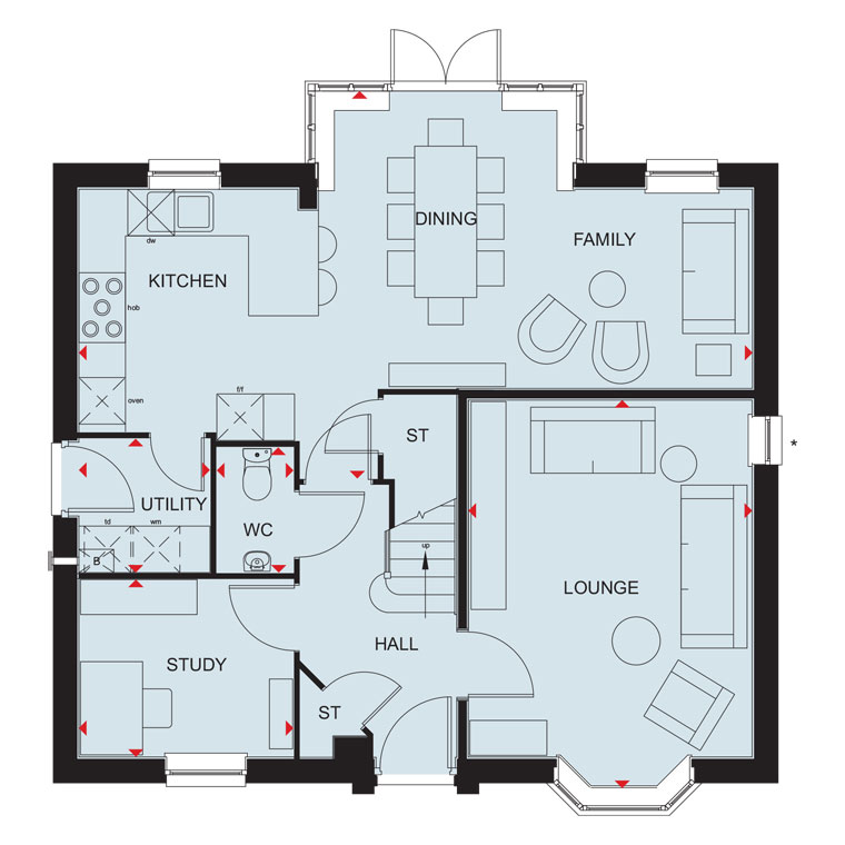 Floorplan, 4 bedroom detached house for sale, Plot 85 THE BRADGATE, Leicester, LE7