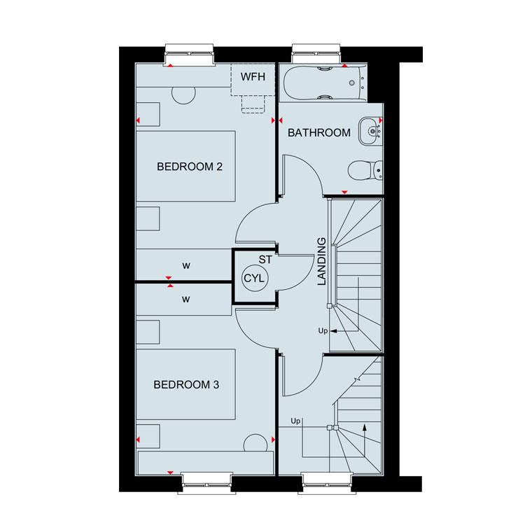 Floorplan, 3 bedroom semi detached house for sale, Plot 25 (THE KENNETT), Redditch, B98