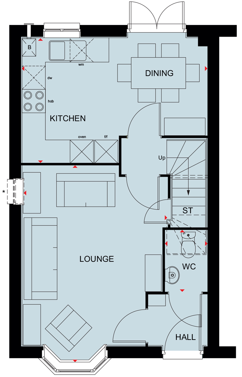 Floorplan, 3 bedroom semi detached house for sale, Plot 25 (THE KENNETT), Redditch, B98
