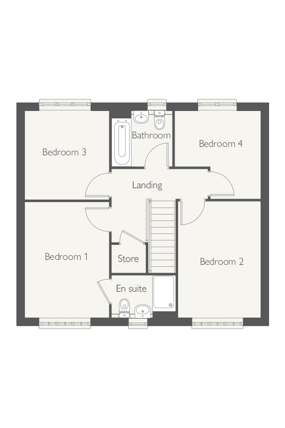 Floorplan, 4 bedroom detached house for sale, Plot 244 (THE POCHARD), Nuneaton, CV11