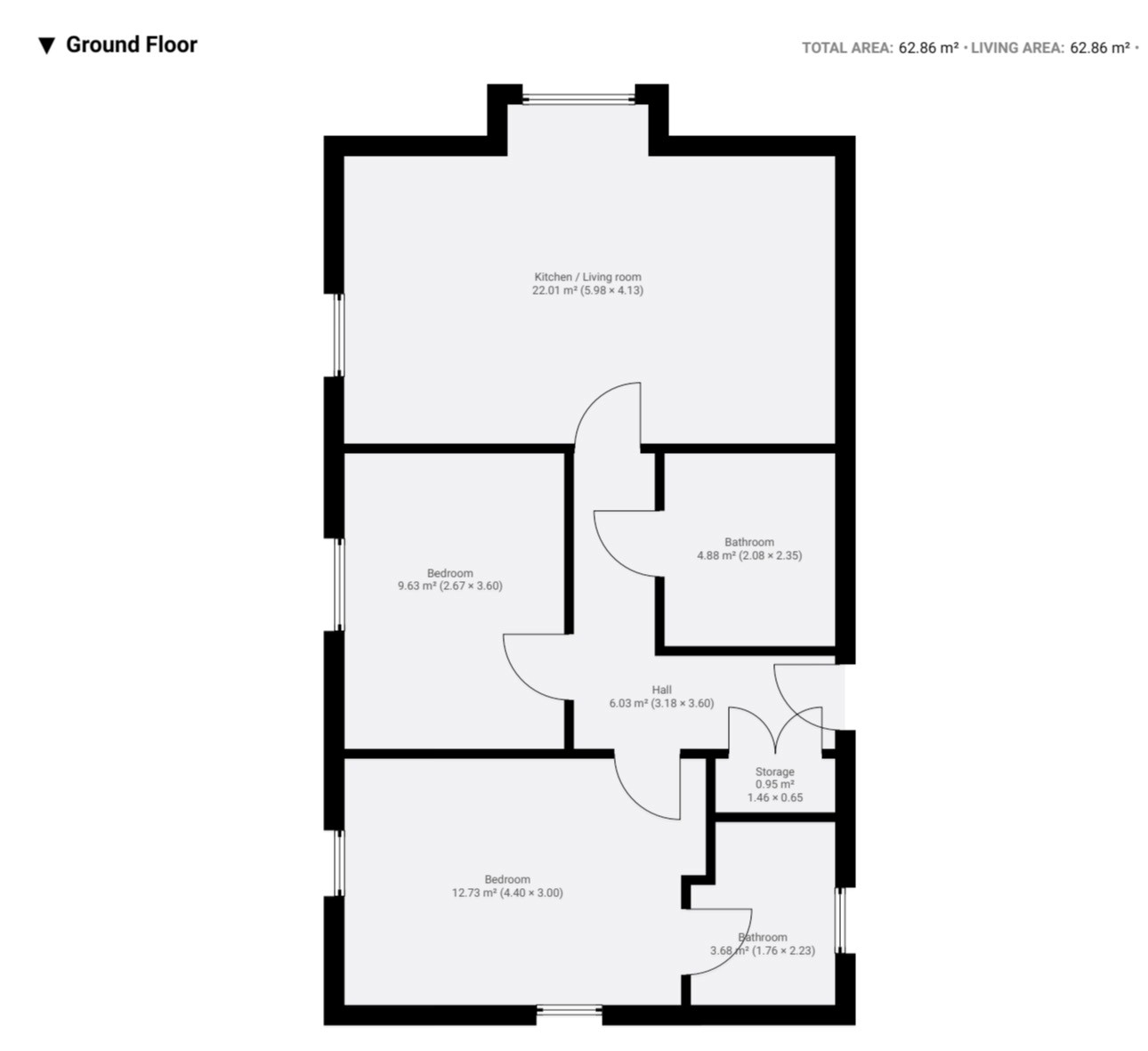 Floor plan, 2 bedroom ground floor flat for sale, Mistle Court, Coventry, CV4