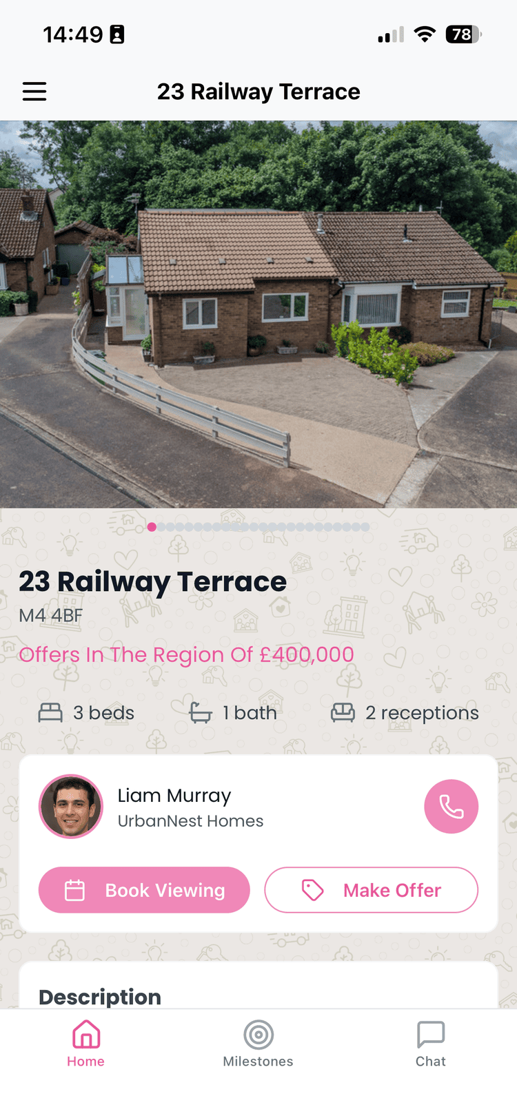 A property page in the openmoove app