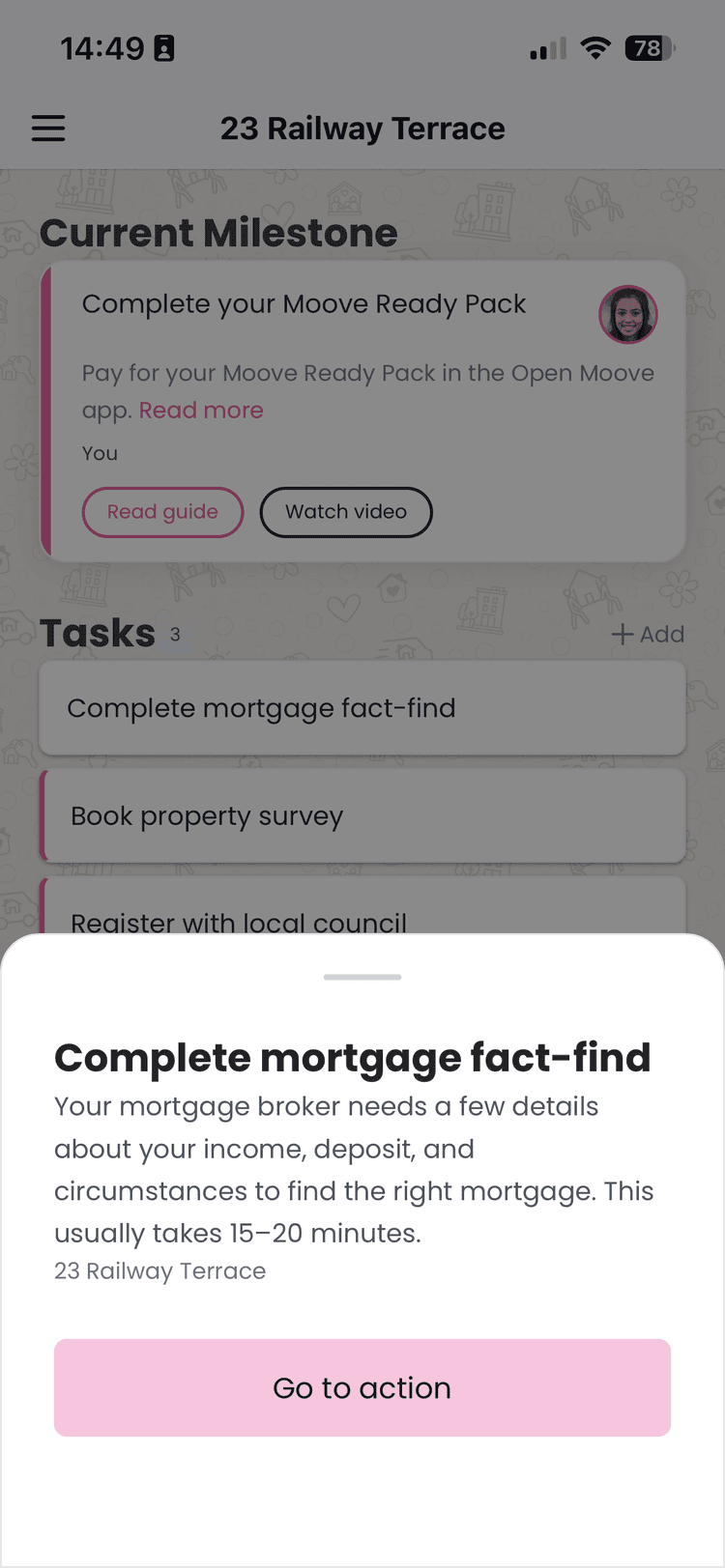 openmoove mortgages screen